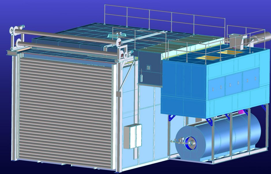 Großraumkammerofen beheitzt aus der TNV-Abwärme für die Großelektromotorenfertigung