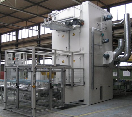 Turmofen zum Aushärten von Scheibenbremsbelägen